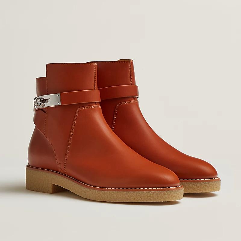 Giày Hermes Follow Ankle Boot Nữ Nâu